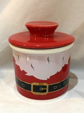 Christmas Santa Ceramic Butter Bell Crock Keeper by Sweese